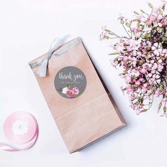 Floral Thank You For Your Business 500 Stickers - Picture 4 of 7